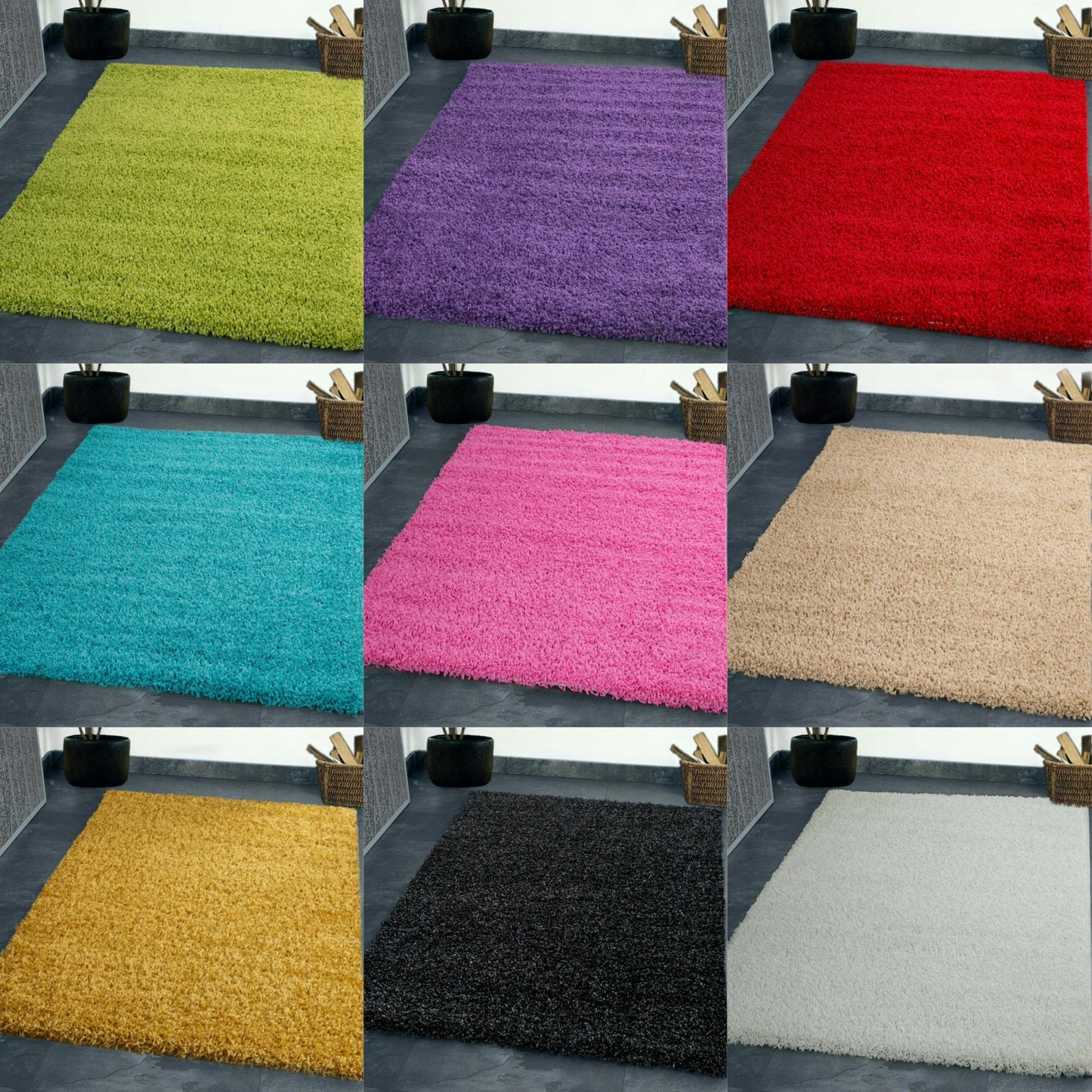 Colourful Shaggy Rugs Large Living Room Rugs