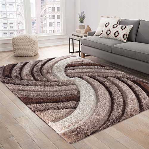 Abaseen California Silver and Grey Rugs Abaseen California Swirl Rugs