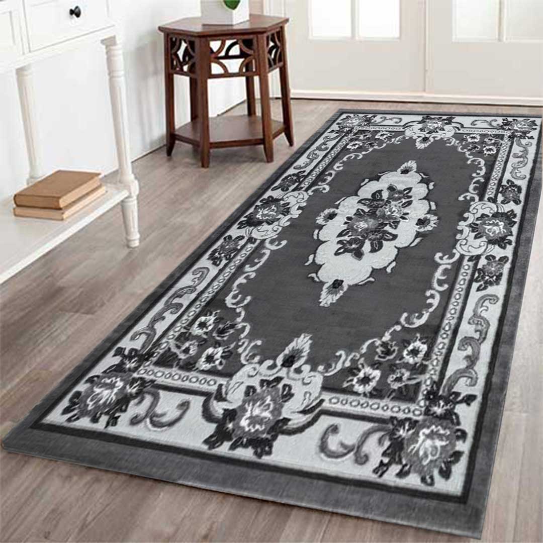 Abaseen Gewels - Stylish Traditional Runner Rugs Darke Grey