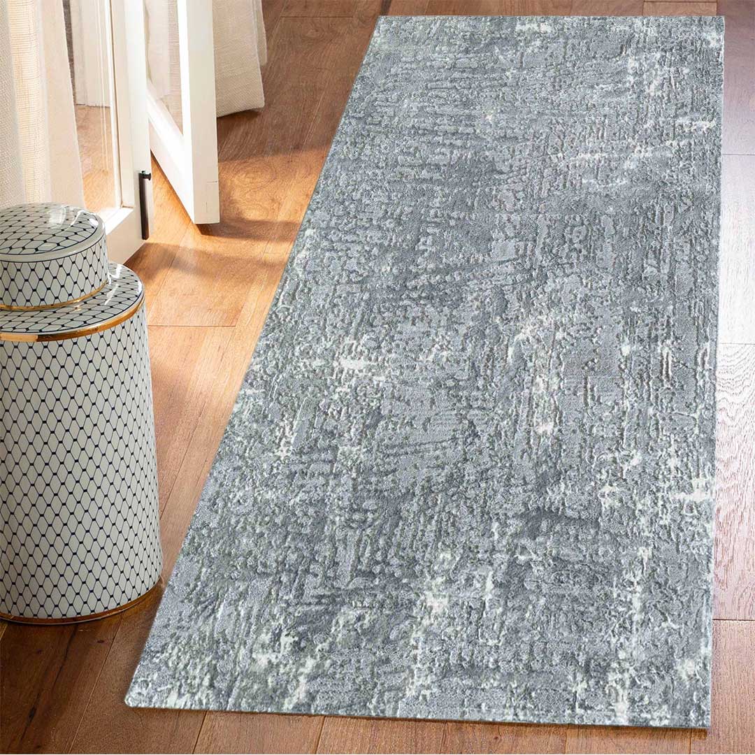 Abaseen Serenity Rugs Hallway Runners - Large Grey