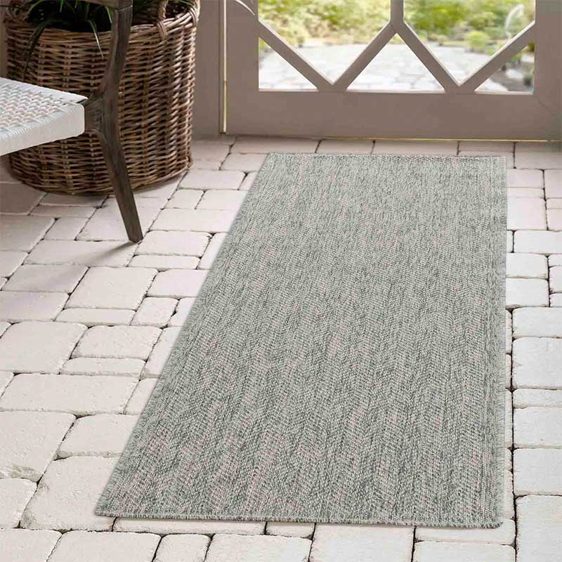 Abaseen Herringbone - Indoor / Outdoor Rugs Silver runner