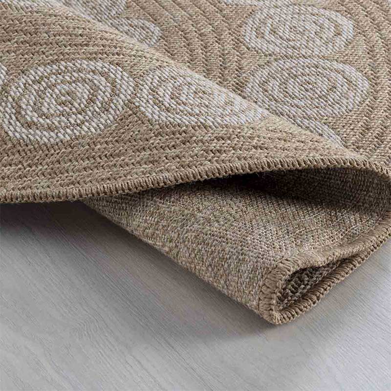 Abaseen Harper Circle Rugs- 120cm Indoor / Outdoor Cream Zoom