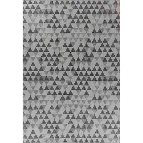 Abaseen Sky Triangle Grey Rugs - Indoor / Outdoor Portraigt