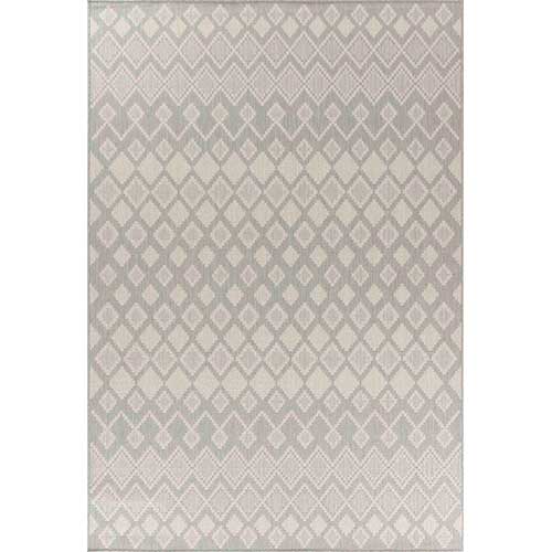 Abaseen Sky Check Grey - Indoor / Outdoor Runner Rugs Portrait Silver