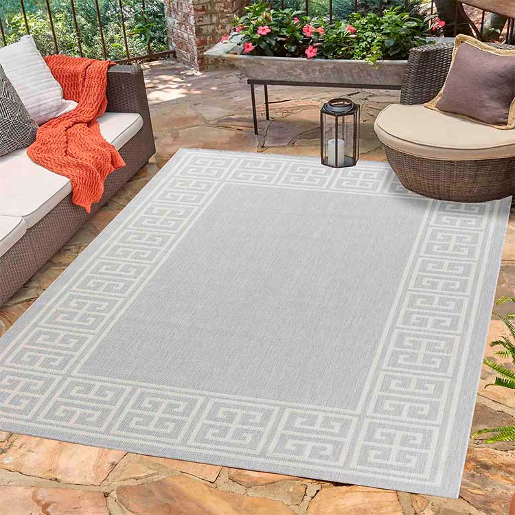 Glovelsupplies Sky Border Jute Grey - Indoor / Outdoor Rugs