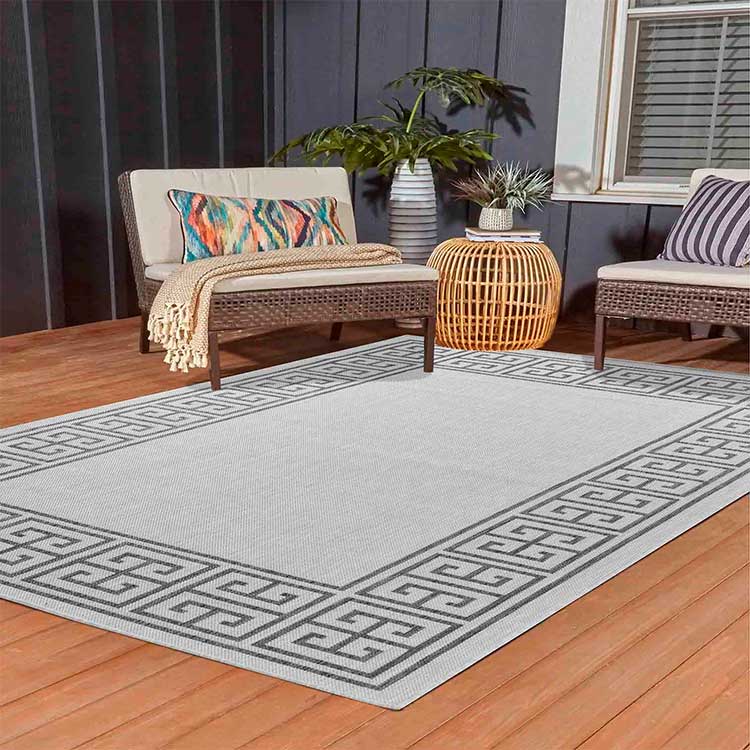 Glovelsupplies Sky Border Jute Grey - Indoor / Outdoor Rugs