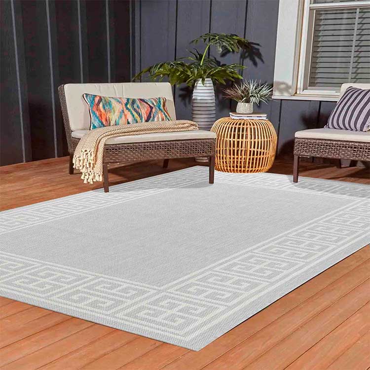 Glovelsupplies Sky Border Jute Grey - Indoor / Outdoor Rugs