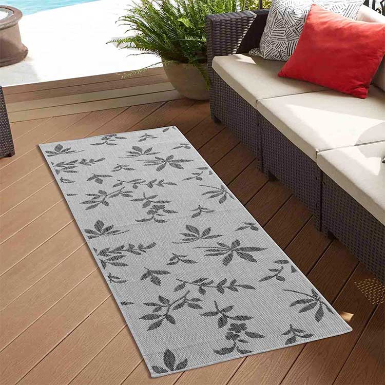 Abaseen Sky Flower Grey - Indoor / Outdoor Rugs runner