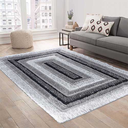 Abaseen California Bordered Rugs Grey