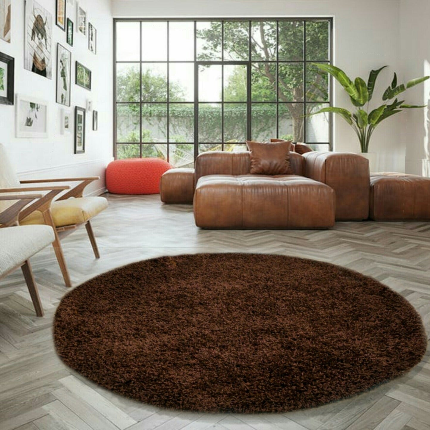 Brown Circle Rugs Modern Living Room Rugs