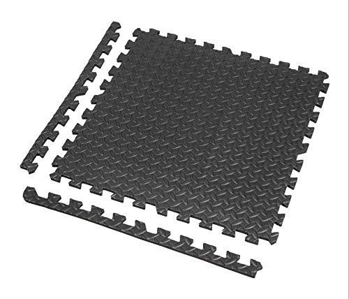 Abaseen Interlocking Foam Mats For Gym Exercise - ( 60x60cm) Black