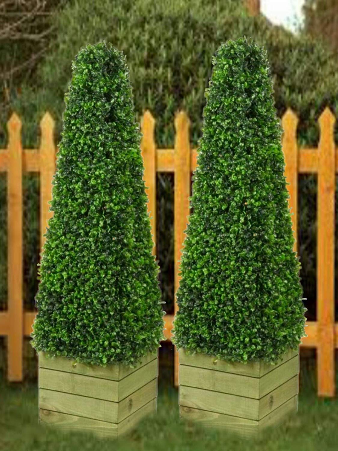 Glovelsupplies 2 x Artificial Trees 3ft Pyramid Cones - Indoor artificial trees - Topiary trees