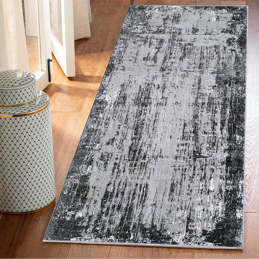 Abaseen Large Serenity Runner Rugs - 3 Sizes Black