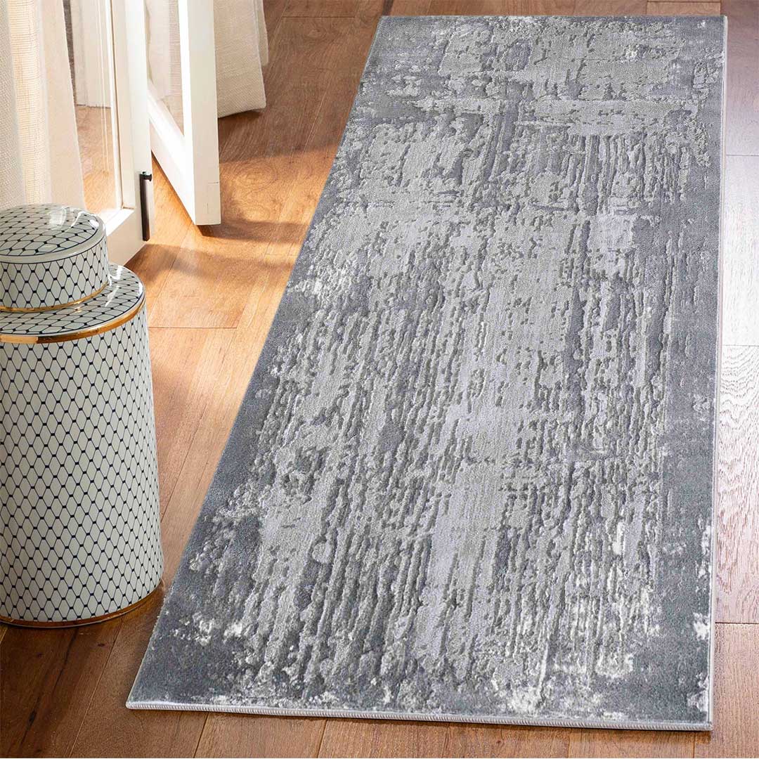 Abaseen Large Serenity Runner Rugs - 3 Sizes Grey