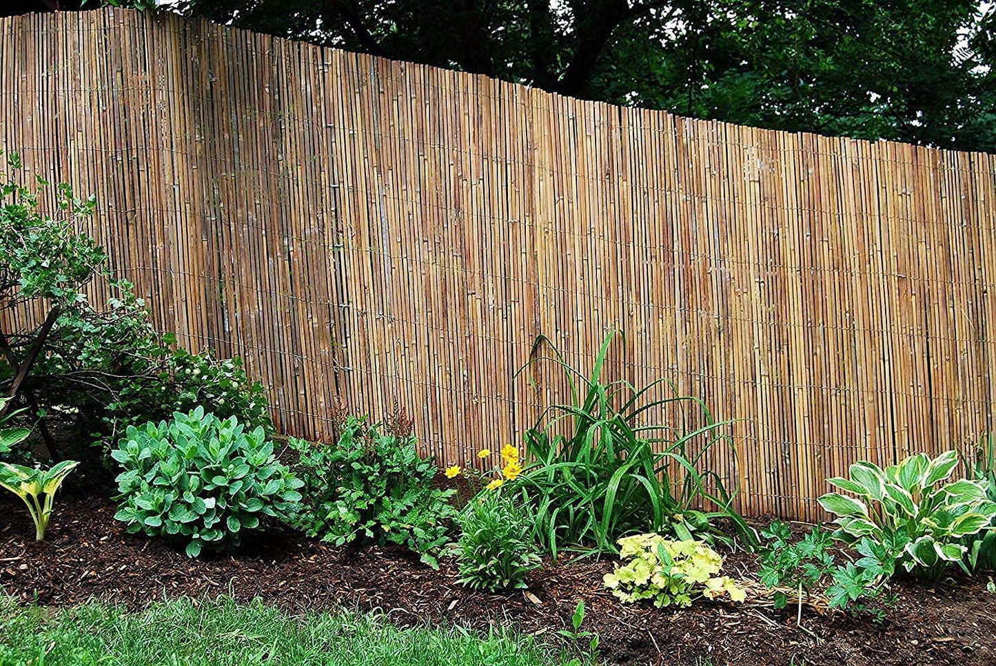 thick bamboo slat screening fencing