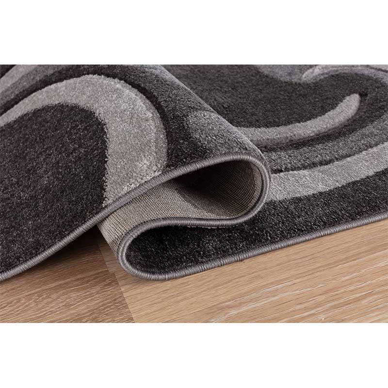 Abaseen Valencia Swirl Rugs Black Zoom