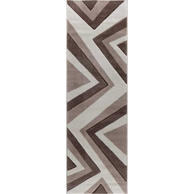 Abaseen Valencia Zig Zag Hallway Runners Beige Long