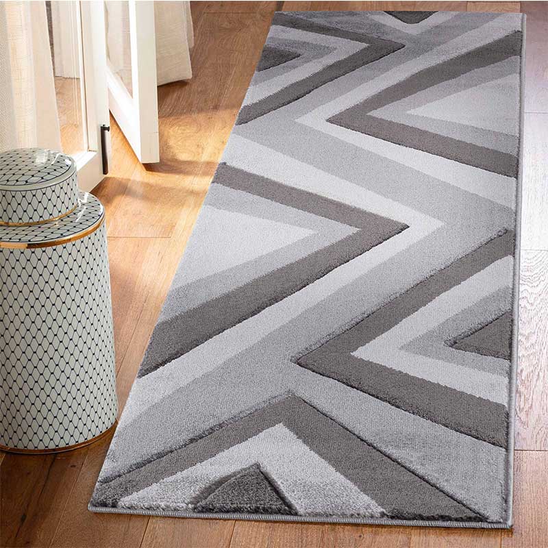 Abaseen Valencia Zig Zag Hallway Runners Grey Main