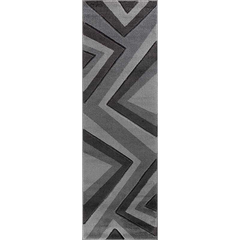 Abaseen Valencia Zig Zag Hallway Runners Grey Long Main