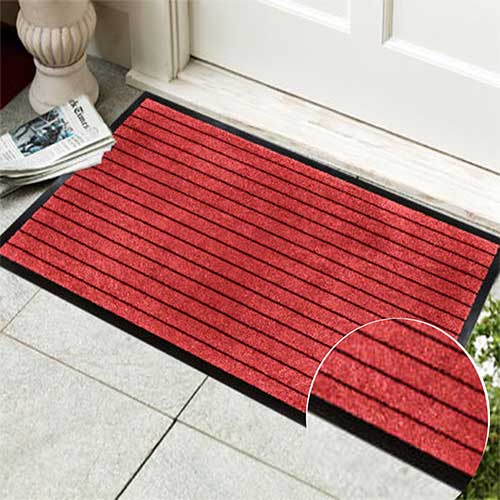 Abaseen Red Door Mat Indoor Non-Slip Dirt Grabber Mat Washable Door Mat-All Sizes