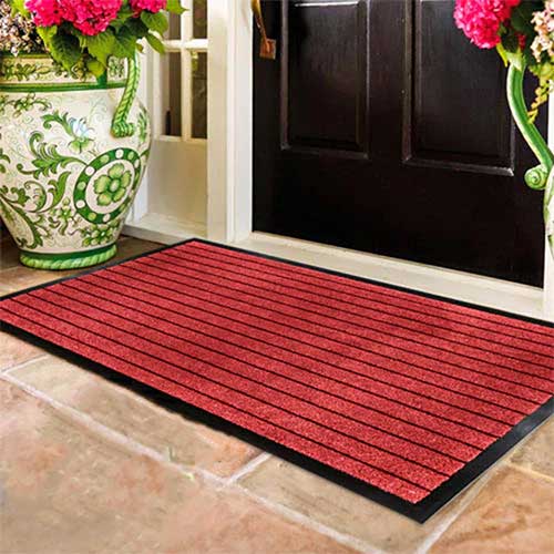 Abaseen Red Door Mat Indoor Non-Slip Dirt Grabber Mat Washable Door Mat-All Sizes