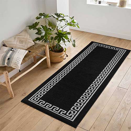 Havana Black Indoor Entrance Mats Washable Non-Slip Kitchen Dirt Trappers Abaseen