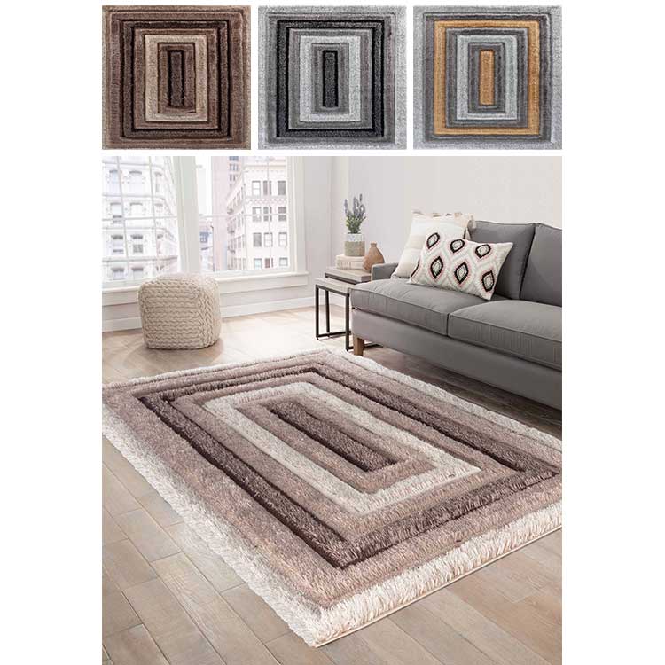 Abaseen California Bordered Rugs brown