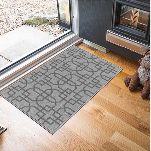 Abaseen Grey Doormat Indoor Nonslip Washable Kitchen Mat Havana Siam (5mm)