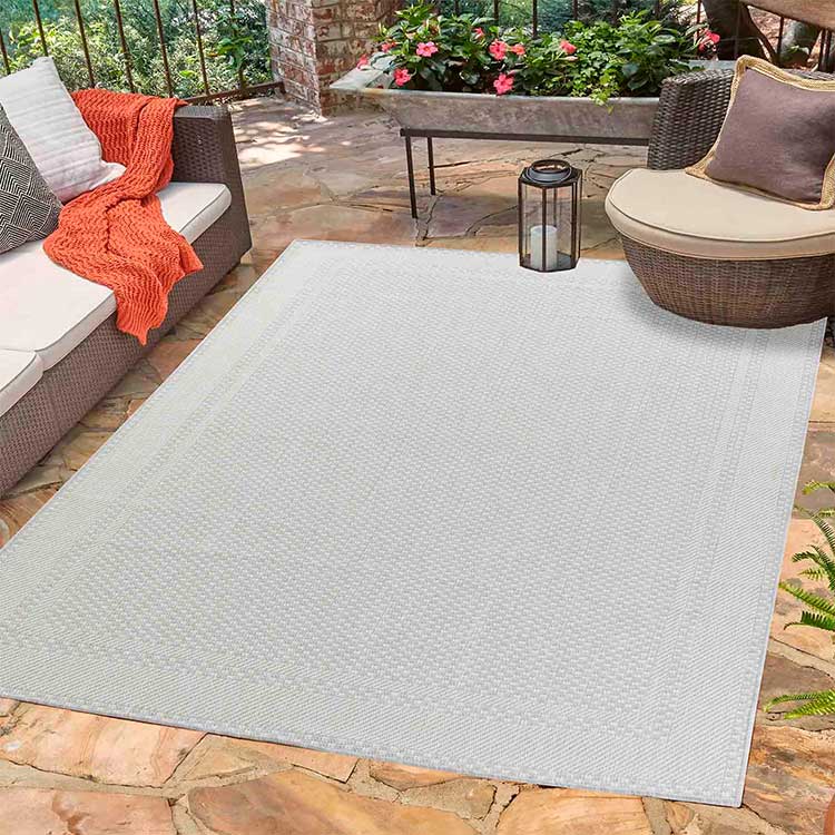 Abaseen Sky Jute Grey Bedroom Rugs