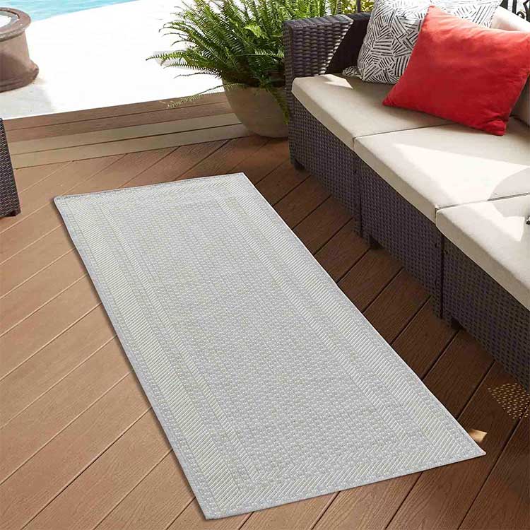 Abaseen Sky Jute Grey Bedroom Rugs