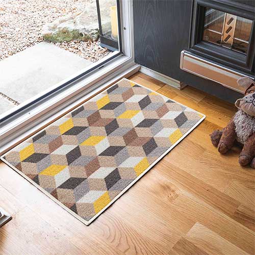 Havana Yellow Door Mats Indoor Washable Non-Slip Gel Backed Kitchen Dirt Trappers Abaseen