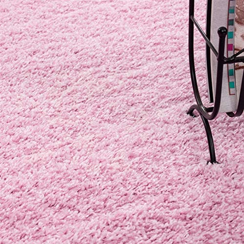 Abaseen Pink Fluffy Rugs Machine Washable Rugs UK