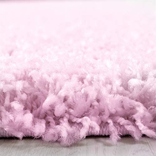 Abaseen Pink Fluffy Rugs Machine Washable Rugs UK