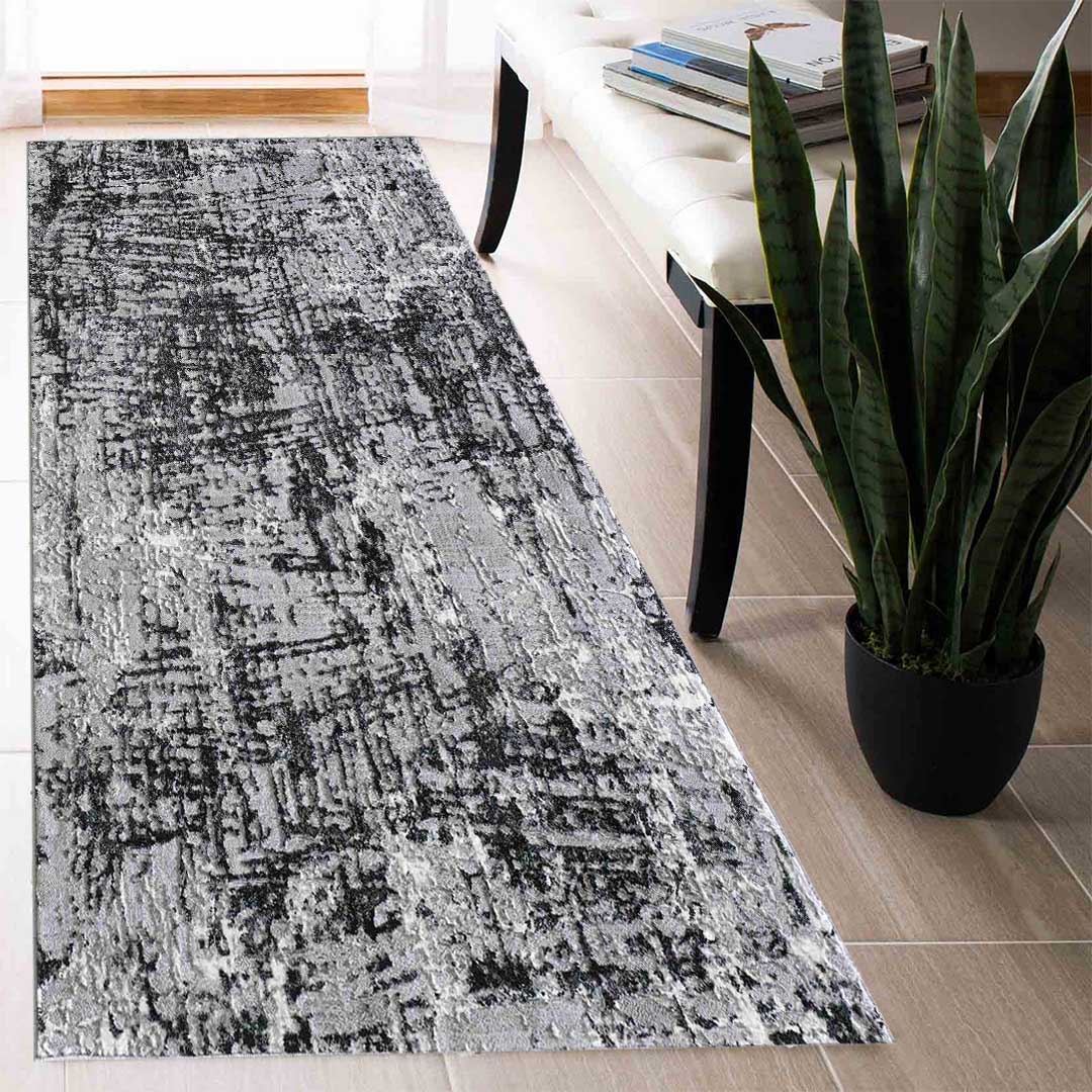 Abaseen Serenity Rugs Hallway Runners - Large Black 