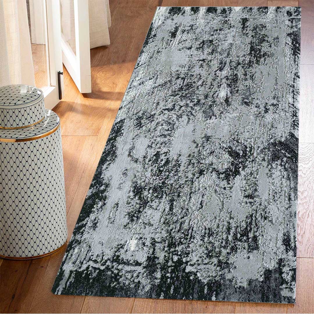 Abaseen Serenity Rugs - Luxury Hallway Runners Black