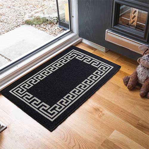 Havana Black Indoor Entrance Mats Washable Non-Slip Kitchen Dirt Trappers Abaseen