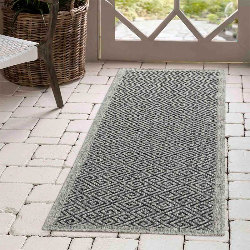 Abaseen Harper Greek Key - Indoor / Outdoor Rugs Runner 