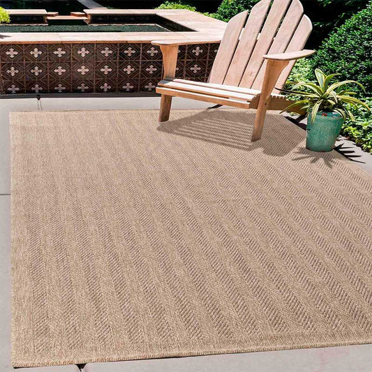 Abaseen Herringbone - Indoor / Outdoor Rugs Tan Main 