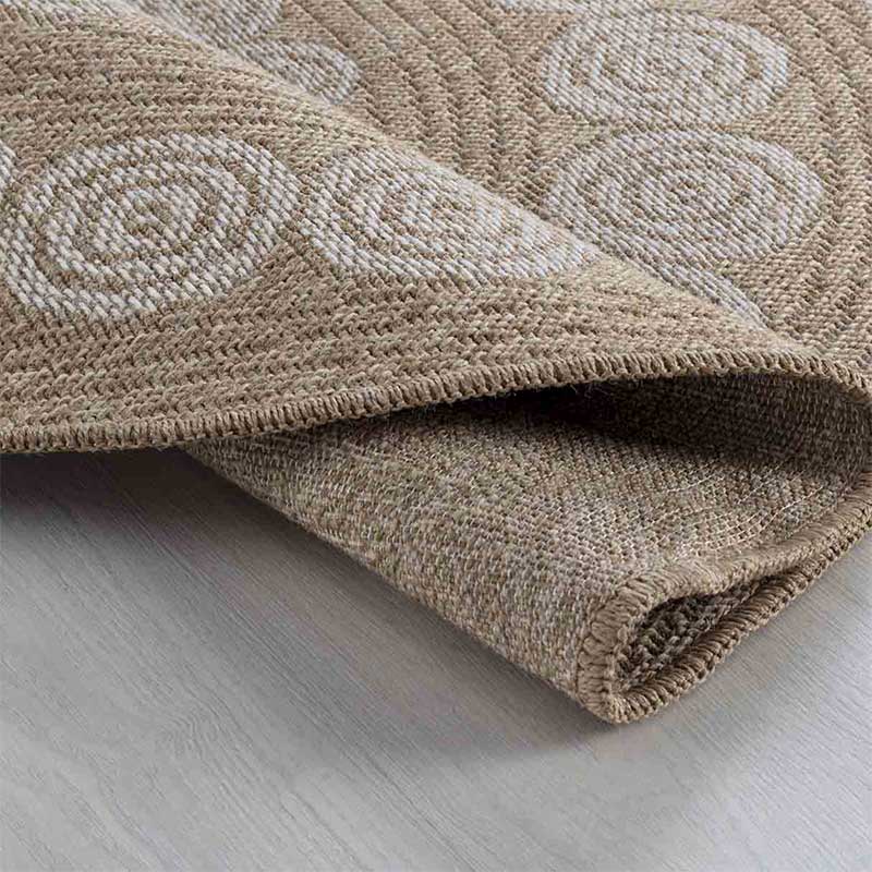 Abaseen Harper Circle Rugs- 120cm Indoor / Outdoor Cream Zoom 