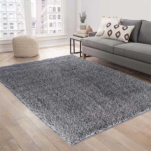 Abaseen California Plain Rugs 5 Sizes Grey 