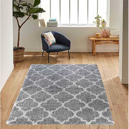 Marrakesh Large Washable Grey Rugs for Living Room Abaseen