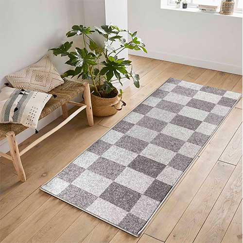 Havana Front Door Mat Indoor Grey  Washable Non-Slip Gel Backed Kitchen Dirt Trappers Abaseen