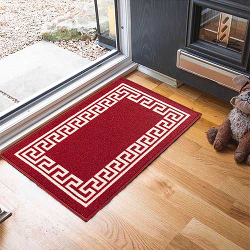 Havana Red Washable Door Mat Indoor Non-Slip Gel Backed Kitchen Dirt Trappers Abaseen