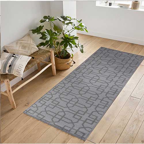 Abaseen Grey Doormat Indoor Nonslip Washable Kitchen Mat Havana Siam (5mm)