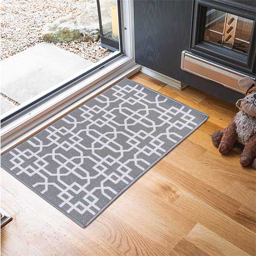 Abaseen Grey Door Mat Indoor Washable Bedside Mats Havana Siam (5mm)