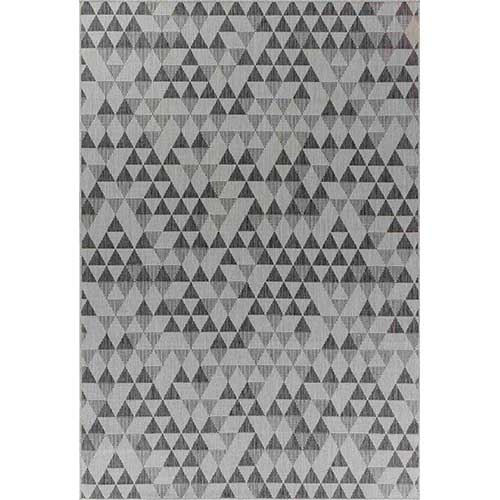 Abaseen Sky Triangle Grey Rugs - Indoor / Outdoor Portraigt 