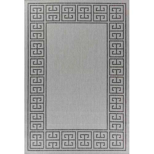 Abaseen Sky Border Jute Grey - Indoor / Outdoor Runner Rugs portrait 