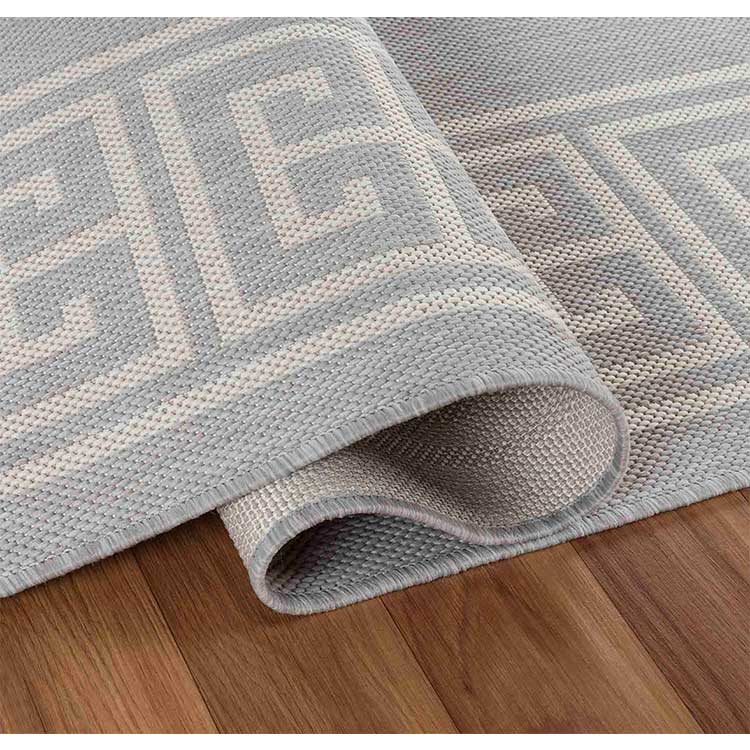 Abaseen Sky Border Jute Grey - Indoor / Outdoor Runner Rugs Silver Zoom 