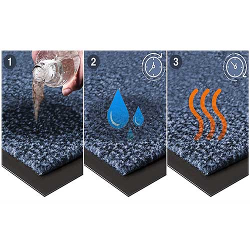 Abaseen Door Mat Blue Non-Slip Washable Heavy Duty Indoor Outdoor Barrier Mat (ALL SIZES)