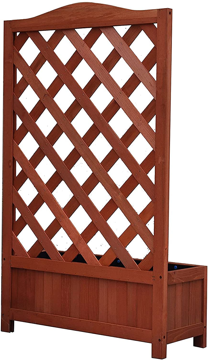 Lattice Wooden Planter Box For Outdoor Garden Flowers And Herbs Plants